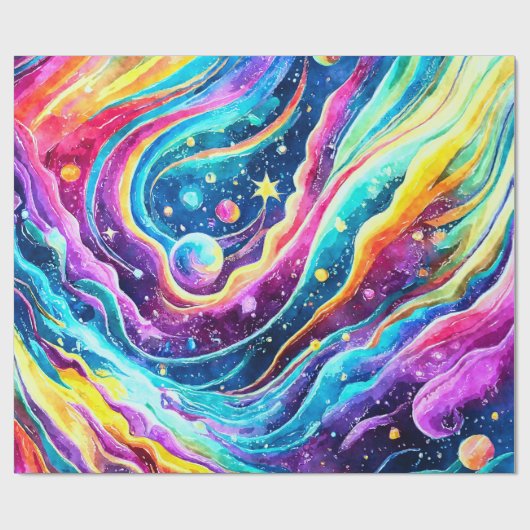 OUTER SPACE | GALAXY DESIGN GESCHENKPAPIER (Flach)