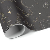 Outer space galaxy planets print geschenkpapier (Rolleneckpunkt)