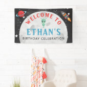 Outer Space Geburtstag Vinyl Begrüßungsbanner Banner (Insitu)