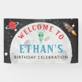 Outer Space Geburtstag Vinyl Begrüßungsbanner Banner
