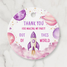 Outer Space Lila Pink Geburtstag Vielen Dank Geschenkanhänger
