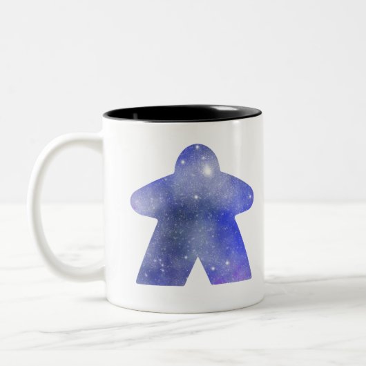 Outer Space Meeple in Blue Zweifarbige Tasse (Links)