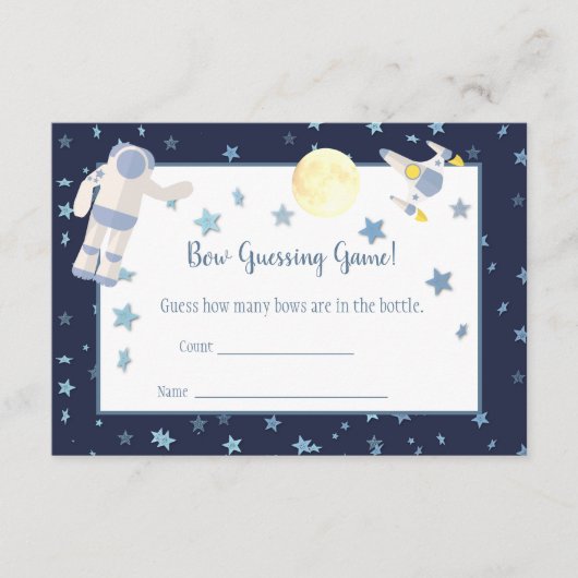 Outer Space Midnight Guess Game | weiß Begleitkarte (Vorderseite)