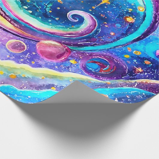 OUTER SPACE | MODERN GALAXY GESCHENKPAPIER (Ecke)
