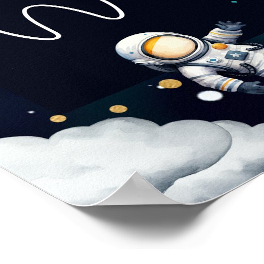 Outer Space My First Year Milestone Poster (Ecke)