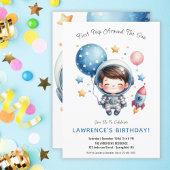 Outer Space Niedlich Austronaut Junge 1. Geburtsta Einladung