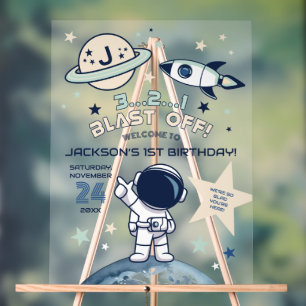 Outer Space Out of this World 1. Geburtstag Willko Acrylschild