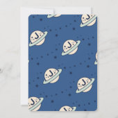 Outer Space Out of this World 1st Birthday Einladung (Rückseite)