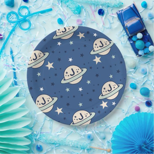 Outer Space Out of this World 1st Birthday Pappteller (Party)