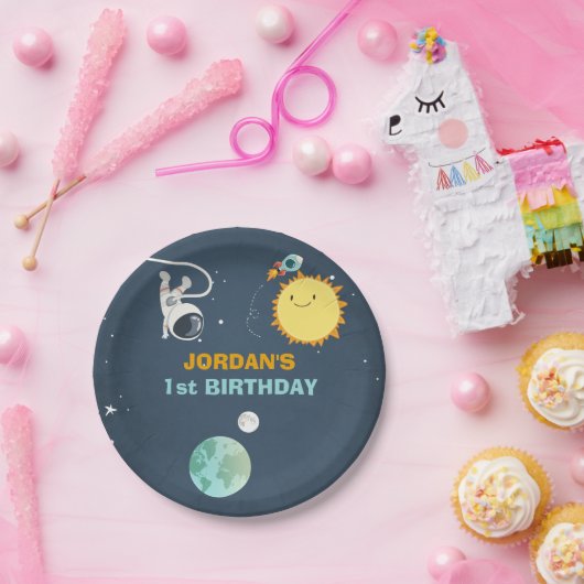 Outer Space Paper Plates Birthday Rocket Astronaut Pappteller (Party)