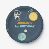 Outer Space Paper Plates Birthday Rocket Astronaut Pappteller (Vorderseite)
