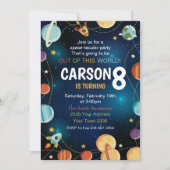 Outer Space Planet Birthday Einladung (Vorderseite)