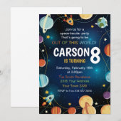 Outer Space Planet Birthday Einladung (Vorne/Hinten)