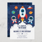 Outer Space Planets Astronaut Boy Birthday Einladung (Vorne/Hinten)