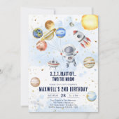 Outer Space Planets Astronaut Boy Birthday Einladung (Vorderseite)