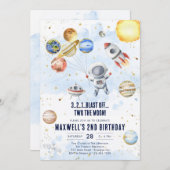 Outer Space Planets Astronaut Boy Birthday Einladung (Vorne/Hinten)