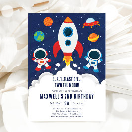 Outer Space Planets Astronaut Boy Birthday Einladung