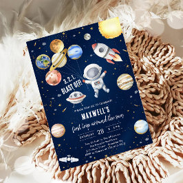 Outer Space Planets Astronaut Boy Birthday Einladung