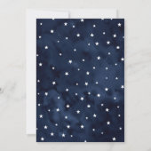 Outer Space Planets Navy Blue Boy Baby Shower  Einladung (Rückseite)
