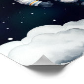 Outer Space Rocket Astronaut 1st Birthday Welcome Poster (Ecke)