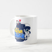 Outer Space Rocket & Astronaut Fun Kaffeetasse (Vorderseite Links)