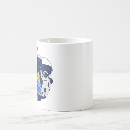 Outer Space Rocket & Astronaut Fun Kaffeetasse (Mittel)
