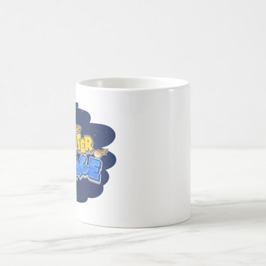 Outer Space Rocket Cartoon Design Kaffeetasse (Mittel)