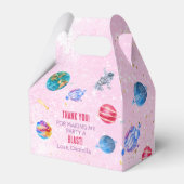 Outer Space Rocket Planets Blue Boy Birthday Gefal Geschenkschachtel (Vorderseite)