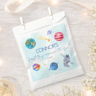 Outer Space Rocket Planets Blue Boy Birthday Geschenktütchen