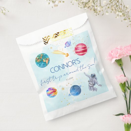 Outer Space Rocket Planets Blue Boy Birthday Geschenktütchen (Versiegelt)