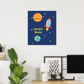 Outer Space, Rocket Ship, For Kids Room Poster (Heimbüro)