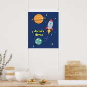 Outer Space, Rocket Ship, For Kids Room Poster (Küche)