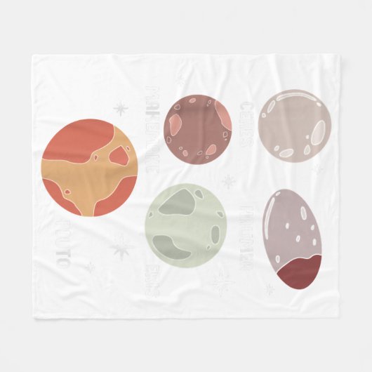 Outer Space Solar System Dwarf Planet For Kids Fleecedecke (Vorderseite (Horizontal))