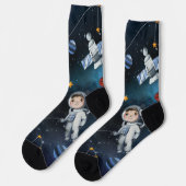 Outer Space Travel Galaxy Stars Moon Socken (Linkes Detail)