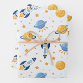 outer space Wrapping Paper Flat Sheet Set of 3 Geschenkpapier Set (Beispiel)