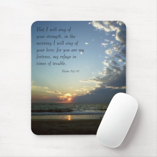 Outerbanks Morgen 1, Psalm-59:16 Mousepad (Mit Mouse)