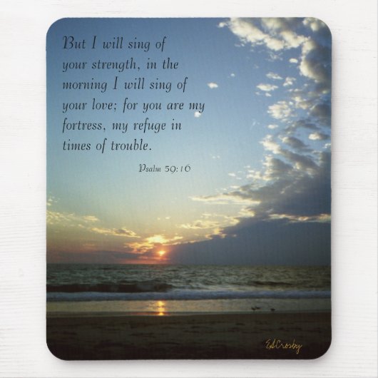 Outerbanks Morgen 1, Psalm-59:16 Mousepad (Vorne)