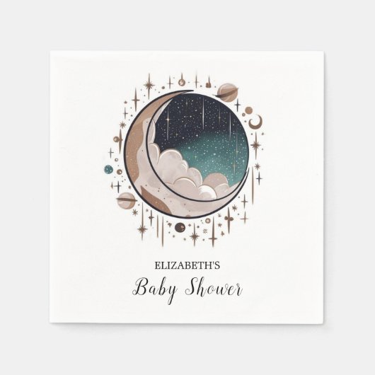 Outerspace Celestial Stars Baby Dusche Serviette (Vorderseite)