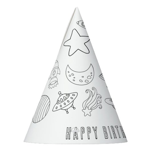 Outerspace-Geburtstagspartierhut Partyhütchen (Links)