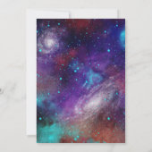 OuterSpace Geburtstagsparty Astronaut Galaxy Plane Einladung (Rückseite)