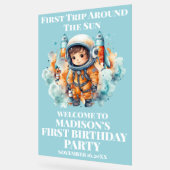 Outerspace Planets Blue Boy Erster Geburtstag Will Acrylschild (Winkel)