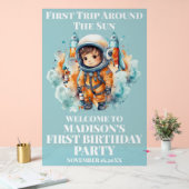 Outerspace Planets Blue Boy Erster Geburtstag Will Acrylschild (Hochzeit)