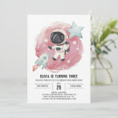Outerspace Rocket Magic Astronaut Geburtstag Einladung (Stehend Vorderseite)