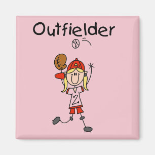 Outfielder-Mädchen Baseball T-Shirts und Geschenke Magnet