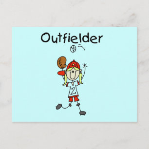 Outfielder-Mädchen Baseball T-Shirts und Geschenke Postkarte