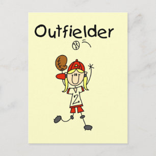 Outfielder-Mädchen Baseball T-Shirts und Geschenke Postkarte