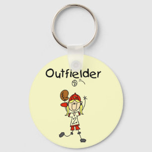 Outfielder-Mädchen Baseball T-Shirts und Geschenke Schlüsselanhänger