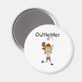 Outfielder-Mädchen Magnet (Vorderseite/Rückseite)