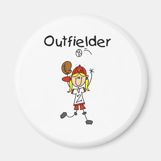 Outfielder-Mädchen Magnet (Vorne)