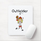 Outfielder-Mädchen Mousepad (Mit Mouse)